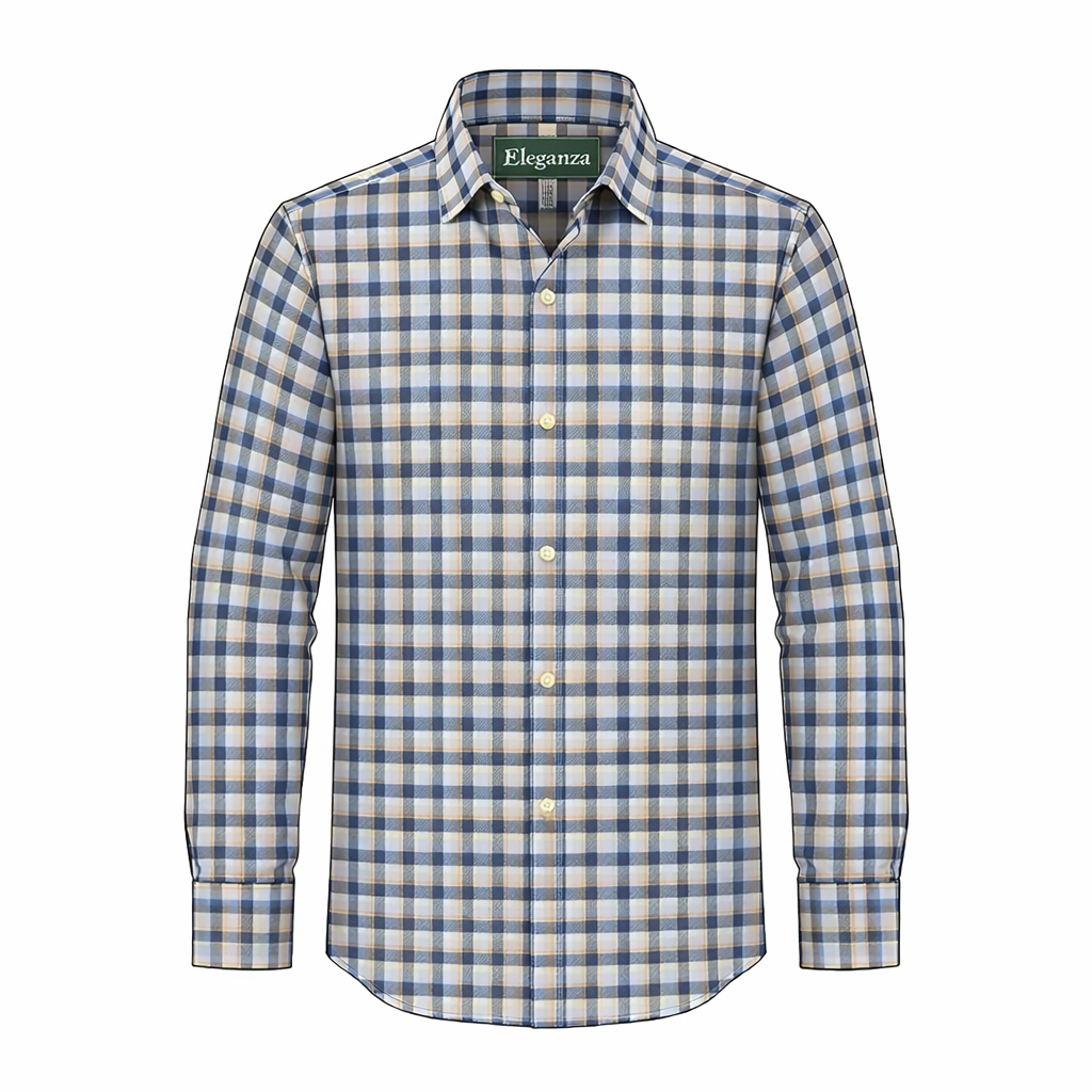 ChatGPT Image Mar 5, 2026, 08_23_49 PM Blue Check Shirt with Classic Collar - Image 1