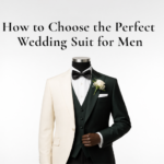 elegant wedding suit for men black and cream tuxedo groom style Eleganza Traders