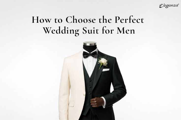 elegant wedding suit for men black and cream tuxedo groom style Eleganza Traders