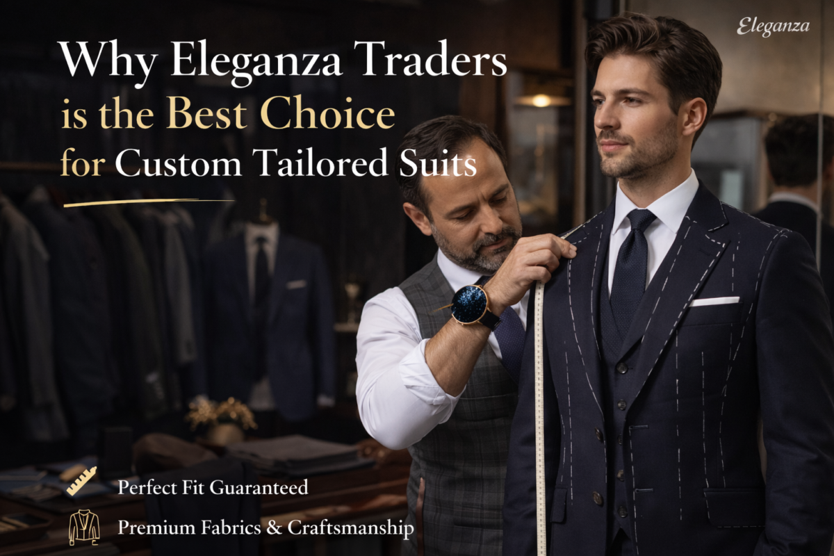 tailor measuring custom tailored suit luxury menswear Eleganza Traders perfect fit craftsmanship