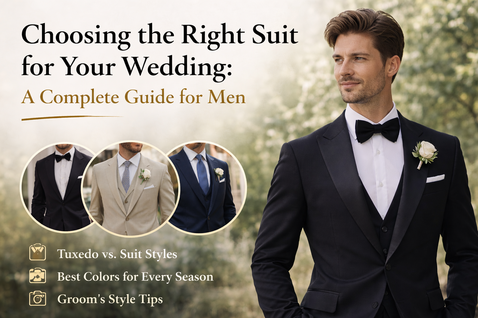 groom wearing wedding suit tuxedo guide choosing right suit men Eleganza Traders