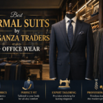 Elegant formal suit on display representing office wear tailored by Eleganza Traders with premium fabrics and perfect fit